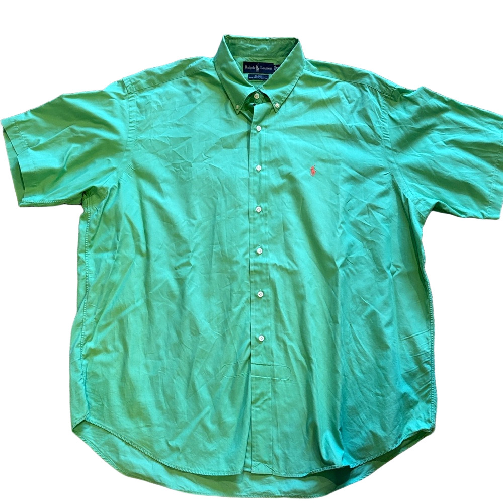 Ralph Lauren Men's XXL Blake Green Short Sleeve Button Down Shirt - Picture 3 of 4